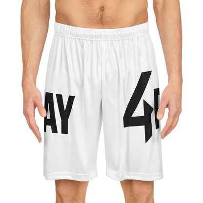 4Play Basketball Shorts  -White