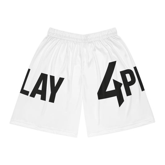 4Play Basketball Shorts  -White