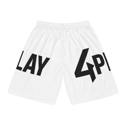 4Play Basketball Shorts  -White